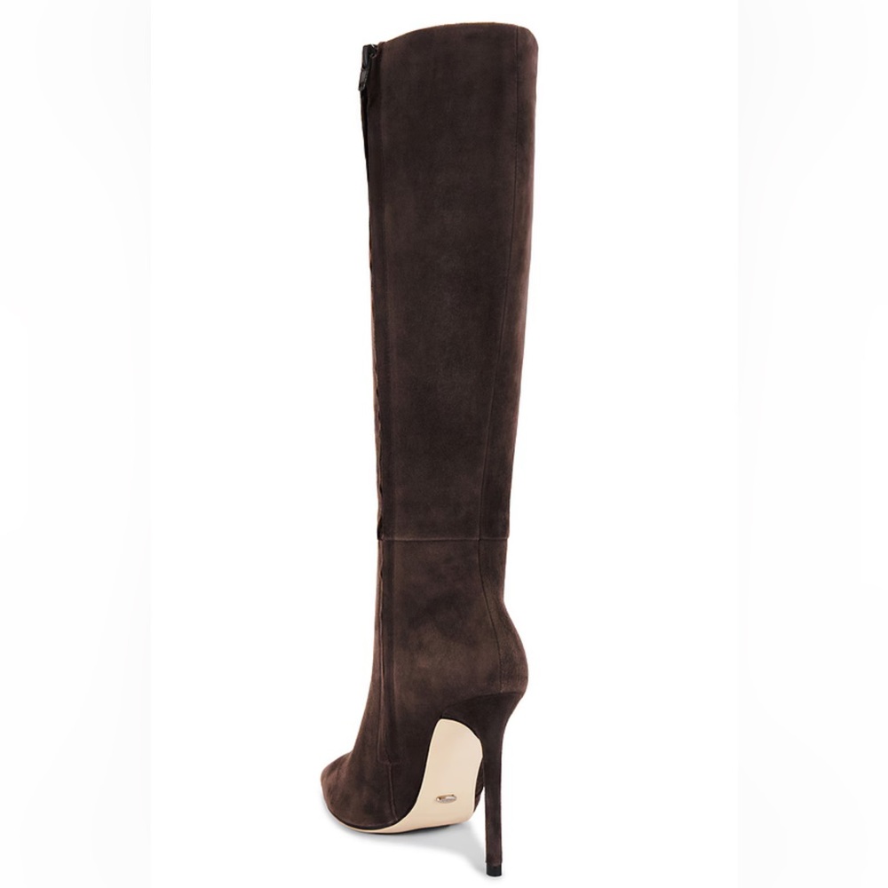 Tony Bianco Apollo Boot Espresso Suede Dark Chocolate Brown Heels GreatCondition - Picture 6 of 7